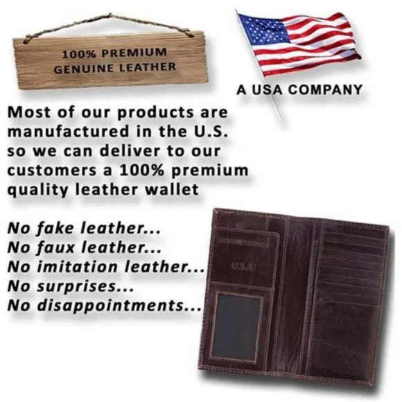 New Luxury Men’s Wallet RFID Vintage Style Premium Genuine Leather Bifold Wallet - Picture 2 of 7